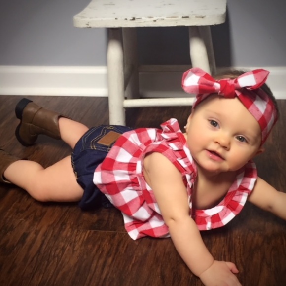 ❤️LAST ONE❤️ Red & White Check 3pc. Set w/ Jeans - Picture 5 of 5